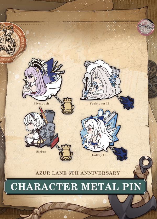 Azur Lane | Character Metal Pin | 6th Anniv