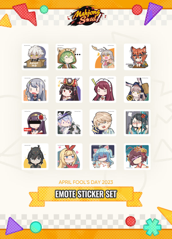 Mahjong Soul | Emote Sticker Set | April Fools' Day 2023